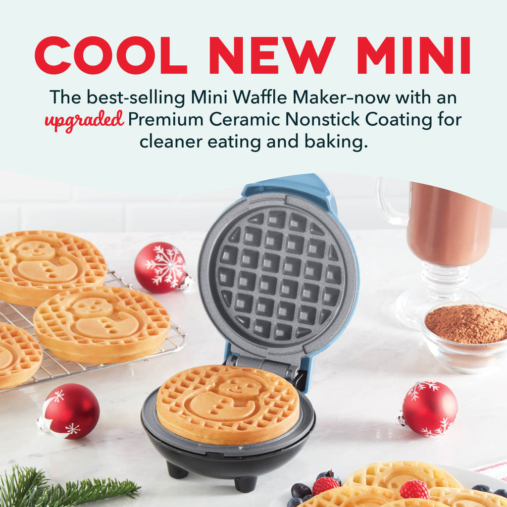 Ceramic Nonstick Snowman Mini Waffle Maker