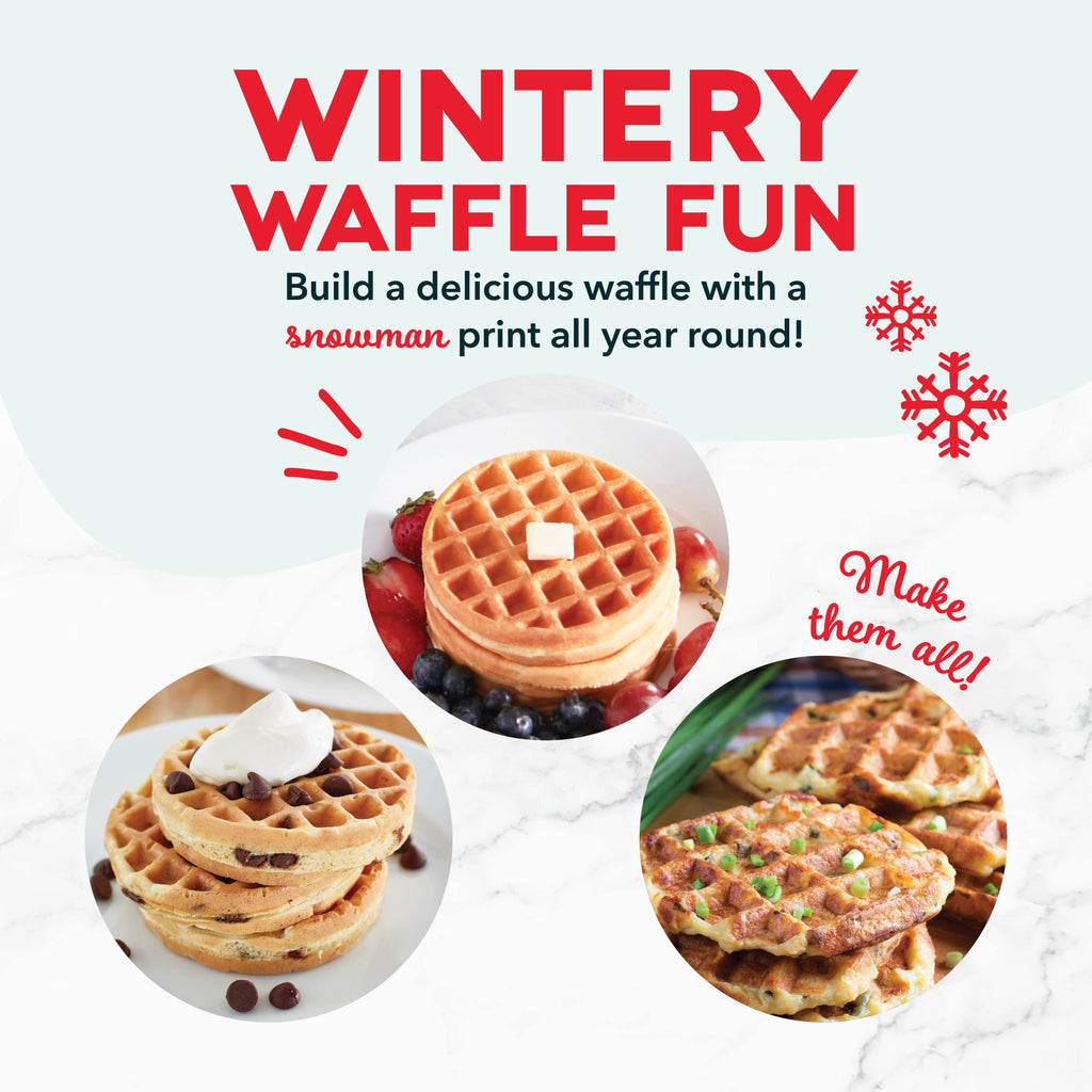 Ceramic Nonstick Snowman Mini Waffle Maker