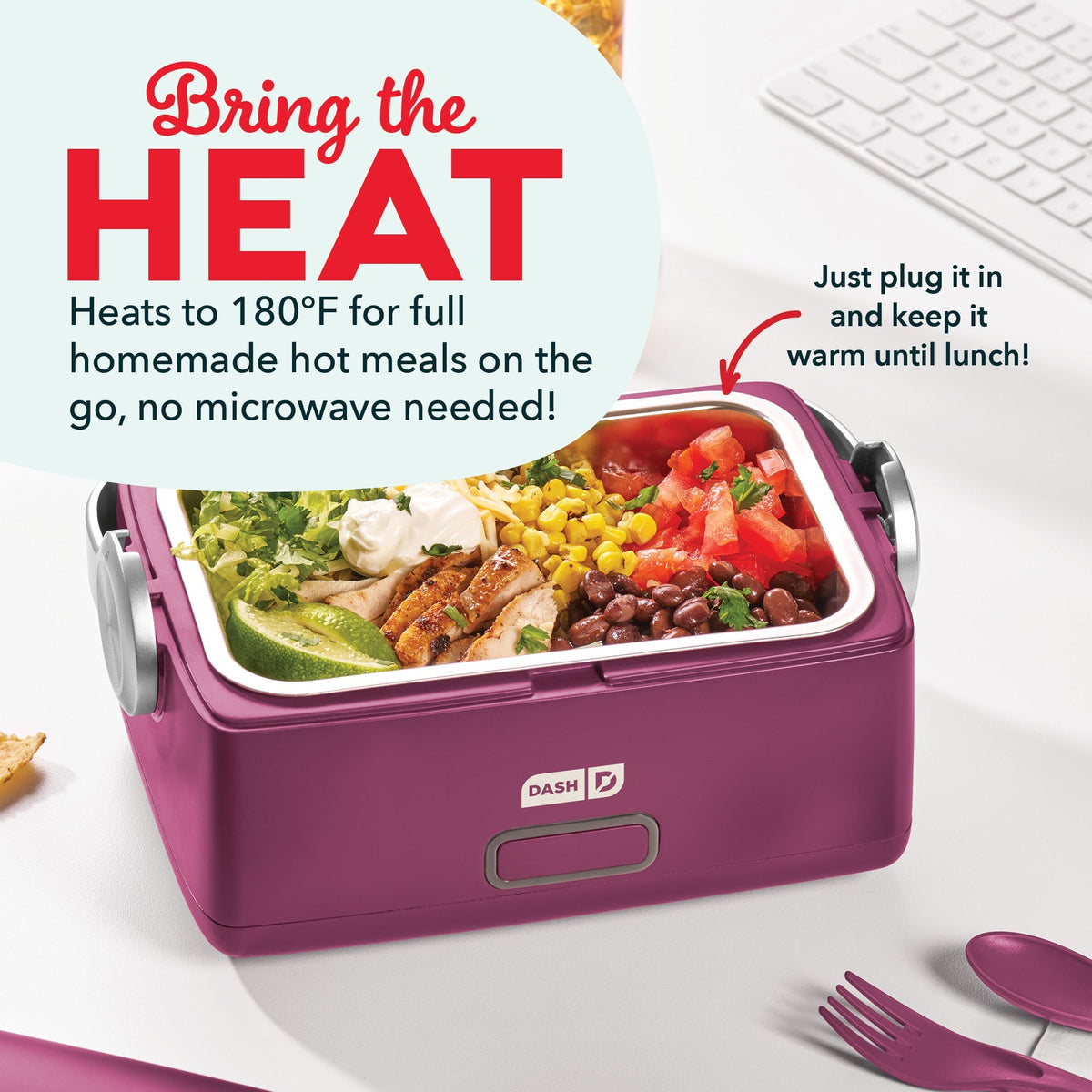 Hot2Go™ Electric Lunchbox (30 Ounce + Utensils)